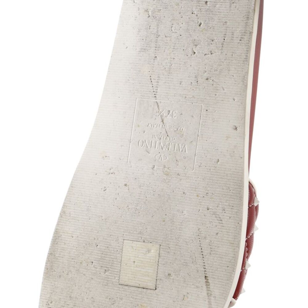 Valentino Garavani Women's Rockstud Slide Flat Sandals Leather Red, White - Picture 6 of 6